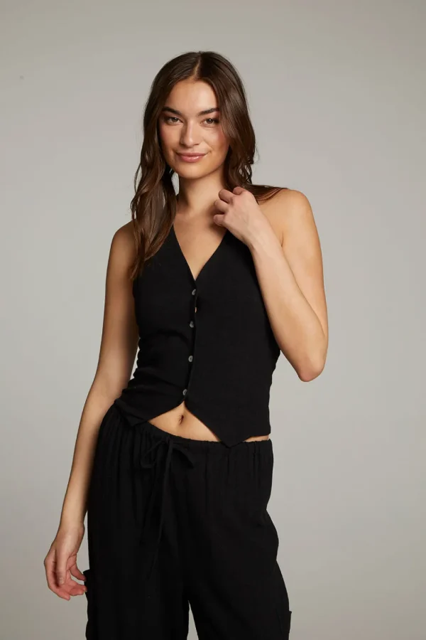 Sale Orlando True Black Vest Women Loungewear | Tops