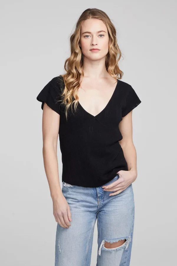 Flash Sale Page Shadow Star Black Tee Women Loungewear | Tops
