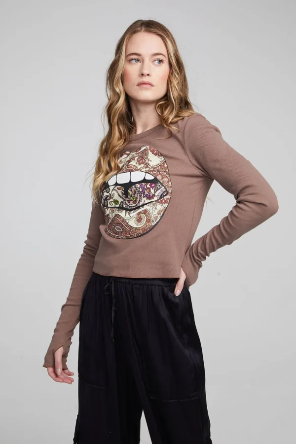 Flash Sale Paisley Lips Long Sleeve Women Loungewear | Graphics