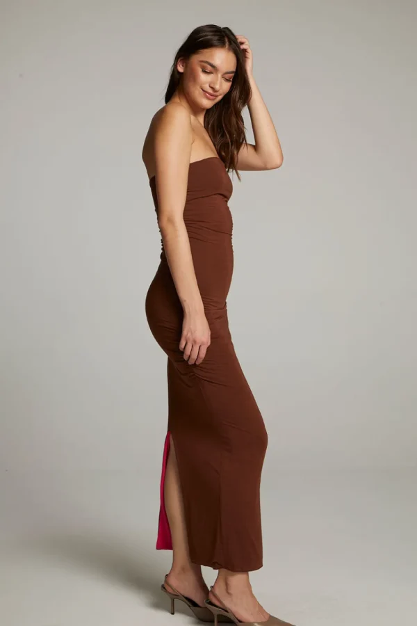 Online Panama Coffee And Raspberry Reversible Midi Dress Women Loungewear | Dresses
