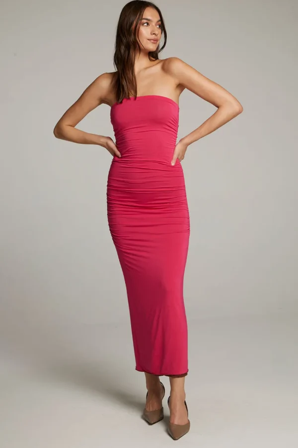 Online Panama Coffee And Raspberry Reversible Midi Dress Women Loungewear | Dresses