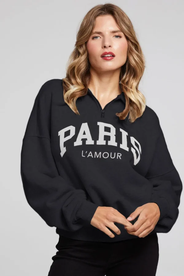 Sale Paris L'Amour Black Long Sleeve Women Loungewear | Graphics