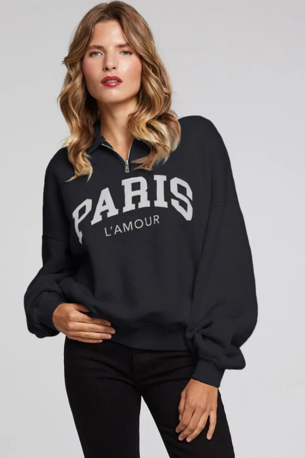 Sale Paris L'Amour Black Long Sleeve Women Loungewear | Graphics