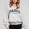 Shop Paris L'Amour Heather Grey Long Sleeve Women Loungewear | Graphics
