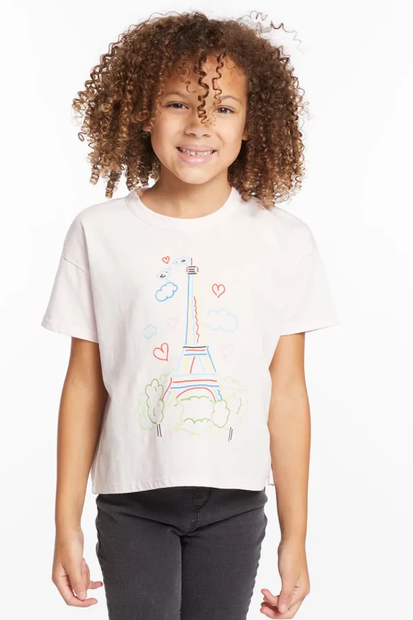Hot Paris Sketch Girls Tee Kids Girls