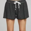 Online Paseo Shorts - Black And White Stripe Women Loungewear | Bottoms