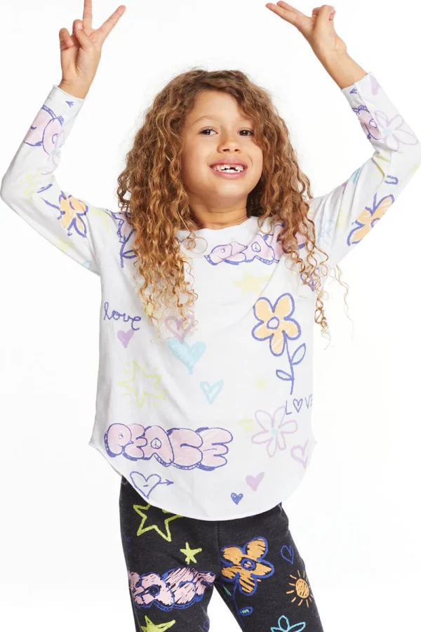 Discount Peace & Love Girls Long Sleeve Kids Girls