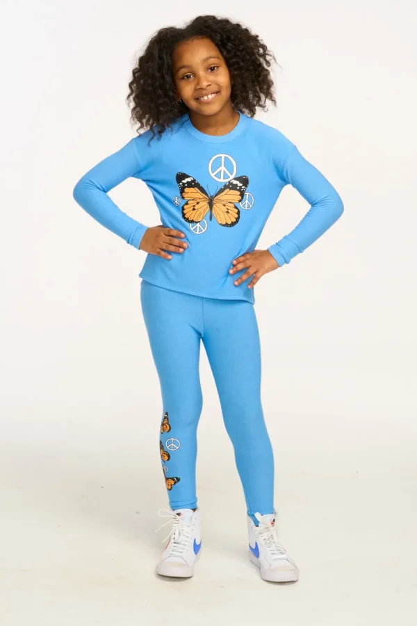 Best Peace Butterfly Long Sleeve Cozy Knit Pullover Kids Girls