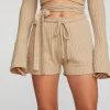 Store Poor Boy Rib Shorts With Shoestring Tie Women Loungewear | Bottoms