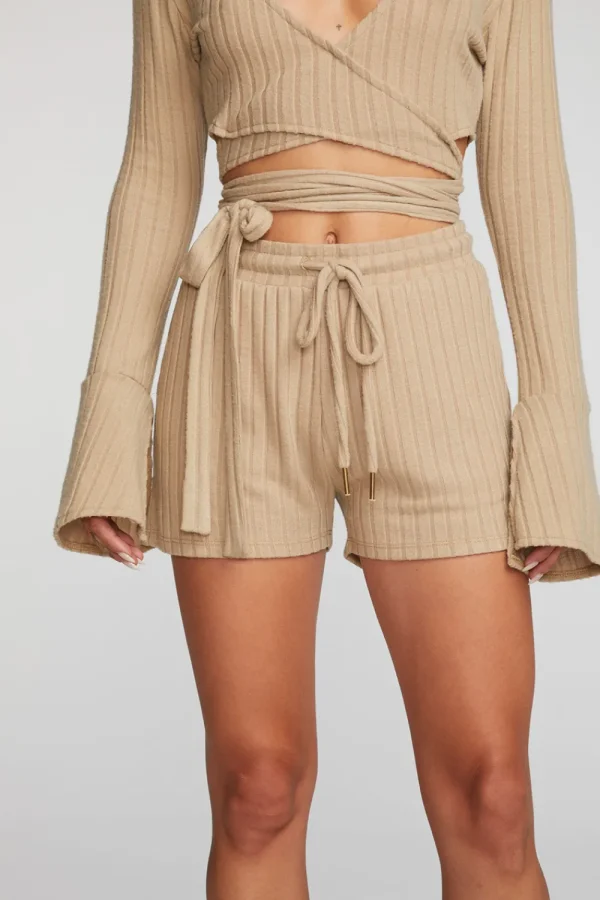 Store Poor Boy Rib Shorts With Shoestring Tie Women Loungewear | Bottoms
