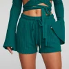 Store Poor Boy Rib Shorts With Shoestring Tie Women Loungewear | Bottoms