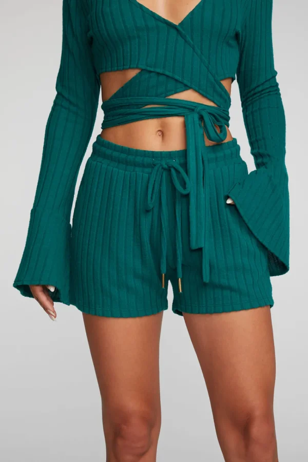 Store Poor Boy Rib Shorts With Shoestring Tie Women Loungewear | Bottoms