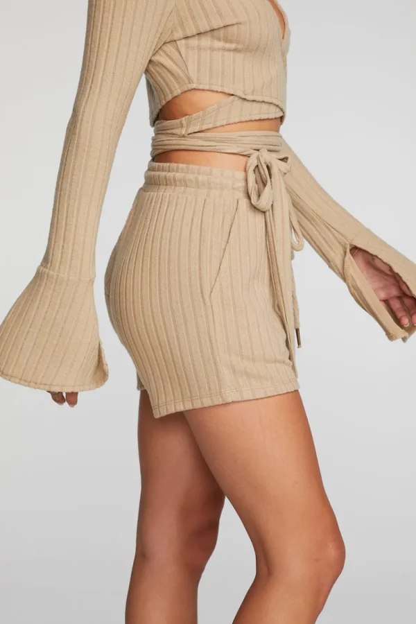 Store Poor Boy Rib Shorts With Shoestring Tie Women Loungewear | Bottoms