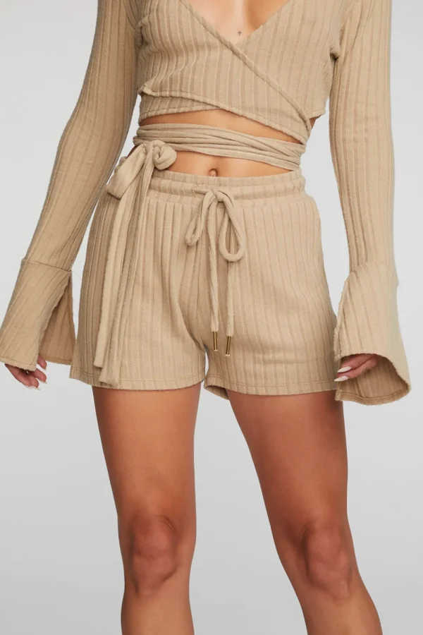 Store Poor Boy Rib Shorts With Shoestring Tie Women Loungewear | Bottoms