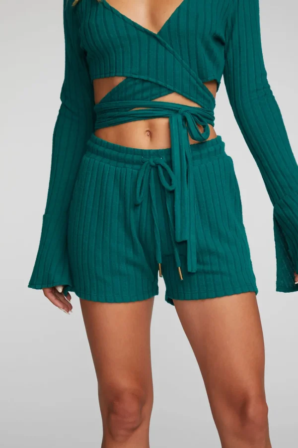 Store Poor Boy Rib Shorts With Shoestring Tie Women Loungewear | Bottoms