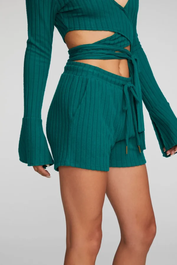 Store Poor Boy Rib Shorts With Shoestring Tie Women Loungewear | Bottoms
