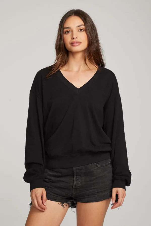 Shop Poppy Black Pullover Women Outerwear | Loungewear