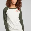 Clearance Poppy Embroidery Football Long Sleeve Women Loungewear | Graphics