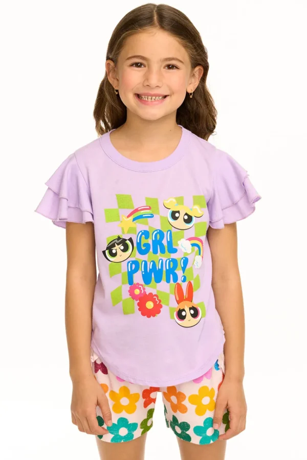 Outlet Powderpuff Girls - Girl Power Flutter Sleeve Tee Kids Girls