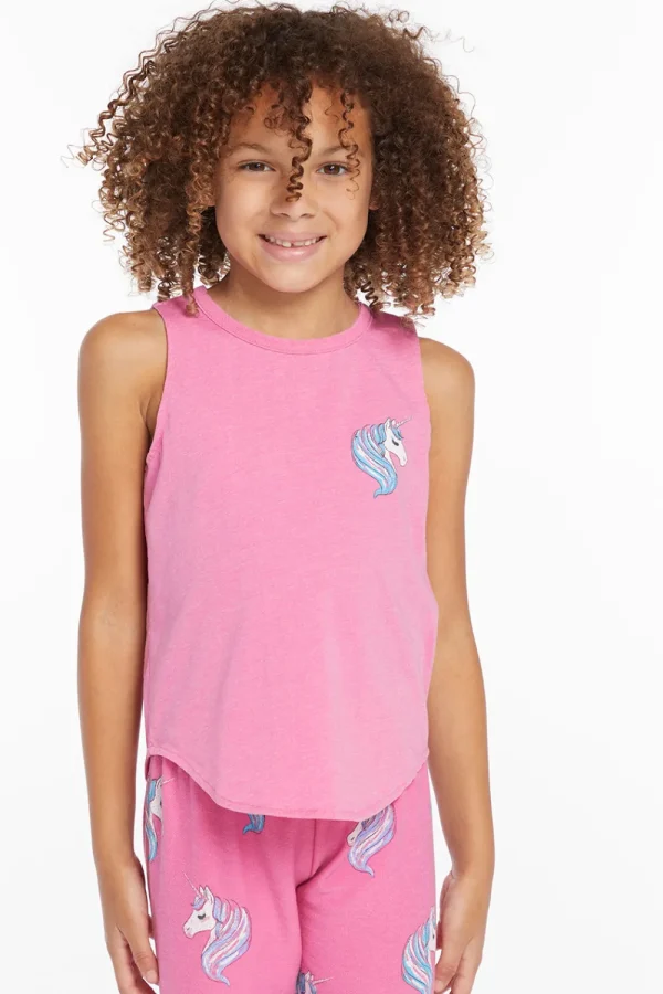 New Pretty Unicorn Girls Vintage Jersey Shirttail Muscle Kids Girls