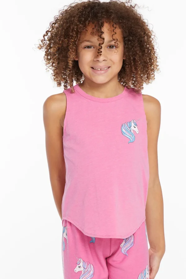 New Pretty Unicorn Girls Vintage Jersey Shirttail Muscle Kids Girls