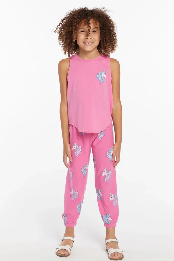 New Pretty Unicorn Girls Vintage Jersey Shirttail Muscle Kids Girls