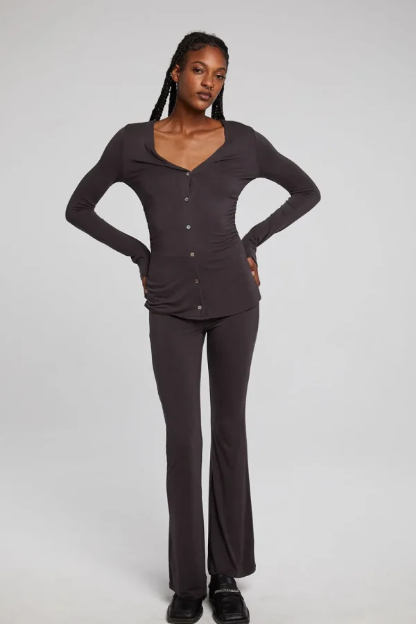 Flash Sale Priscilla Chocolate Torte Long Sleeve Women Loungewear | Tops