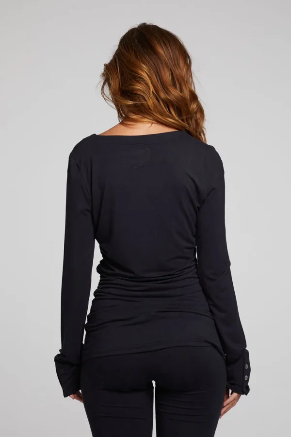 Outlet Priscilla Licorice Long Sleeve Women Loungewear | Tops