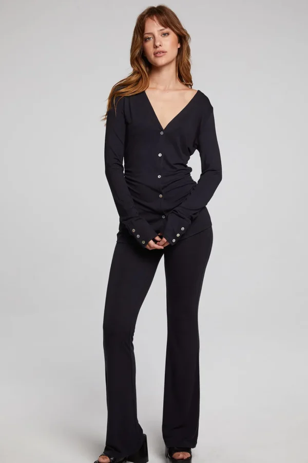 Outlet Priscilla Licorice Long Sleeve Women Loungewear | Tops