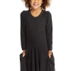 Outlet Puff Black Licorice Long Sleeve Dress With Twirl Skirt Kids Girls