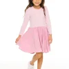 Shop Puff Long Sleeve Dress With Twirl Skirt Kids Girls