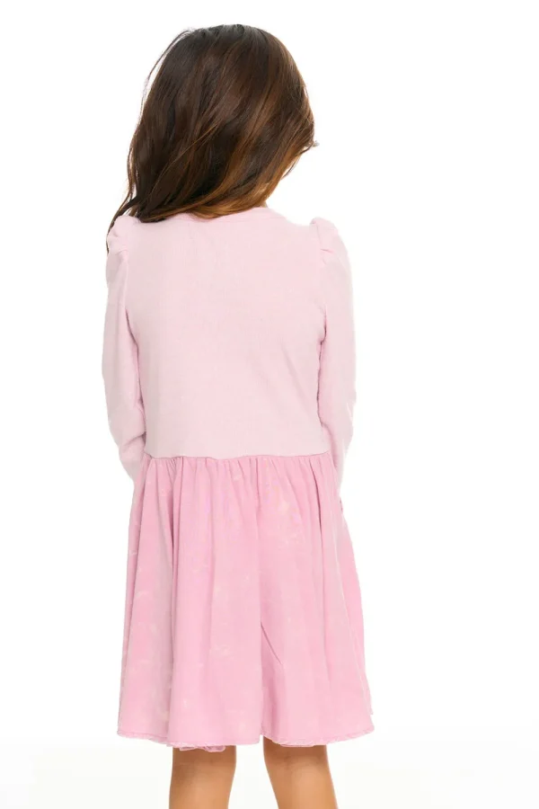 Shop Puff Long Sleeve Dress With Twirl Skirt Kids Girls