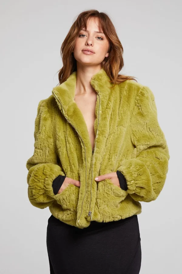 Flash Sale Puff Sleeve Green Olive Jacket Women Outerwear | Loungewear