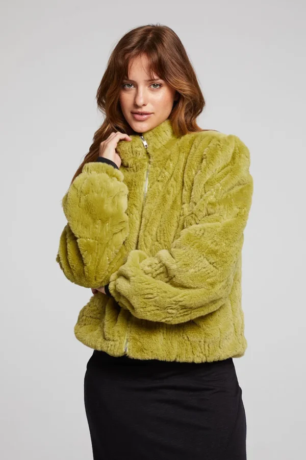 Flash Sale Puff Sleeve Green Olive Jacket Women Outerwear | Loungewear