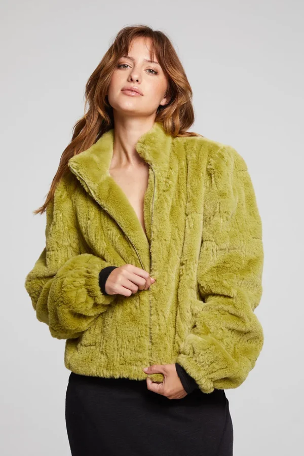 Flash Sale Puff Sleeve Green Olive Jacket Women Outerwear | Loungewear