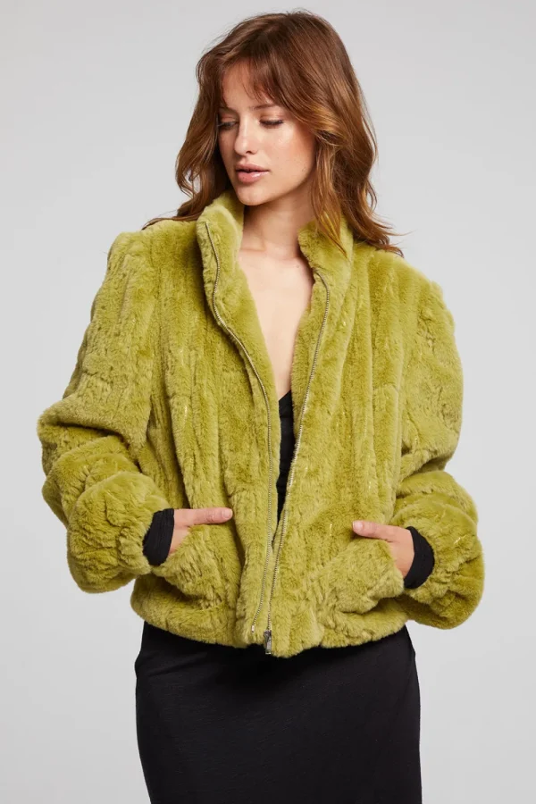 Flash Sale Puff Sleeve Green Olive Jacket Women Outerwear | Loungewear