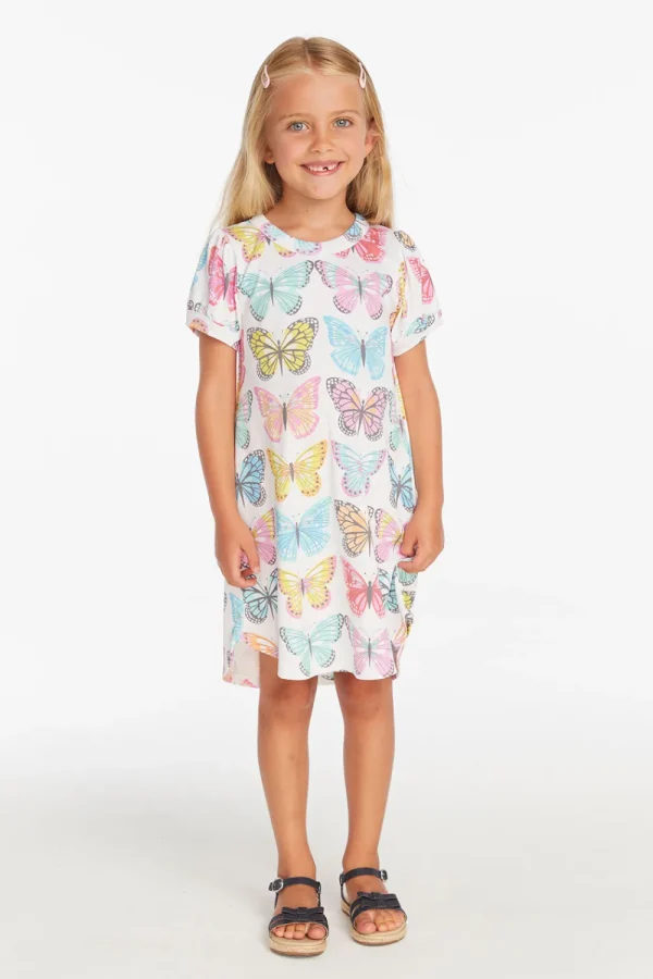 Online Puff Sleeve "She's A Butterfly" Dress Kids Girls