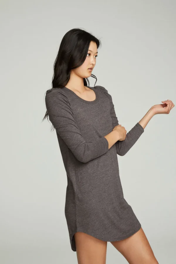 Cheap Puff Sleeve Shirttail Hi Lo Dress Women Dresses