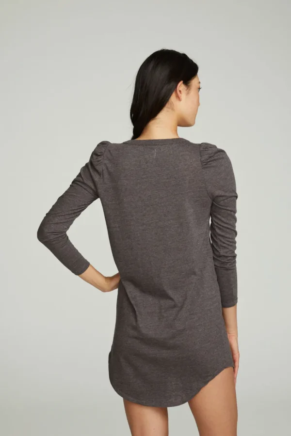 Cheap Puff Sleeve Shirttail Hi Lo Dress Women Dresses
