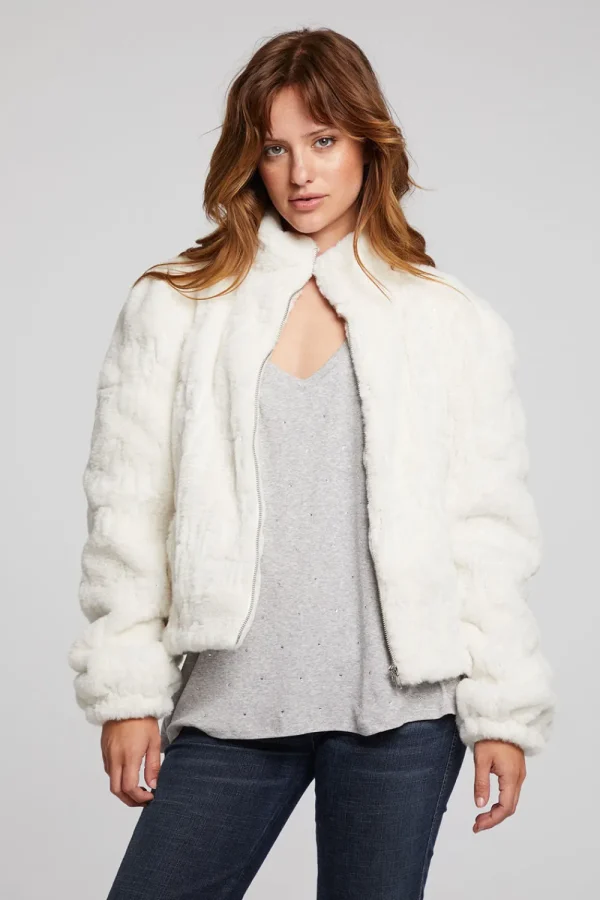 Online Puff Sleeve Starry White Jacket Women Outerwear | Loungewear