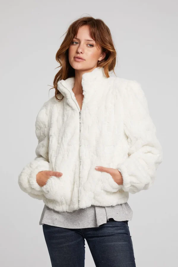 Online Puff Sleeve Starry White Jacket Women Outerwear | Loungewear