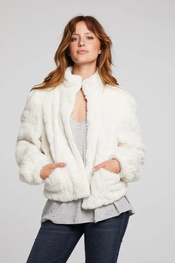 Online Puff Sleeve Starry White Jacket Women Outerwear | Loungewear
