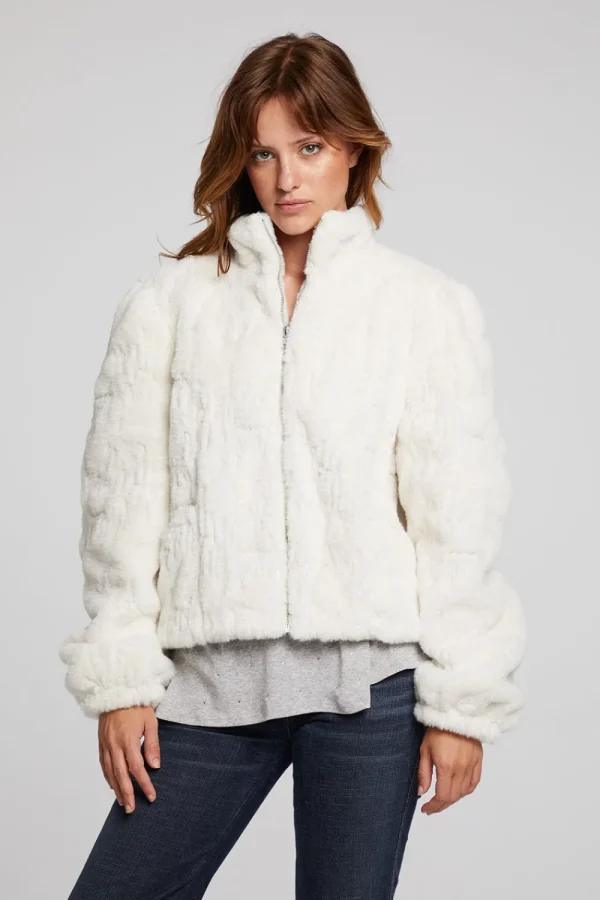 Online Puff Sleeve Starry White Jacket Women Outerwear | Loungewear