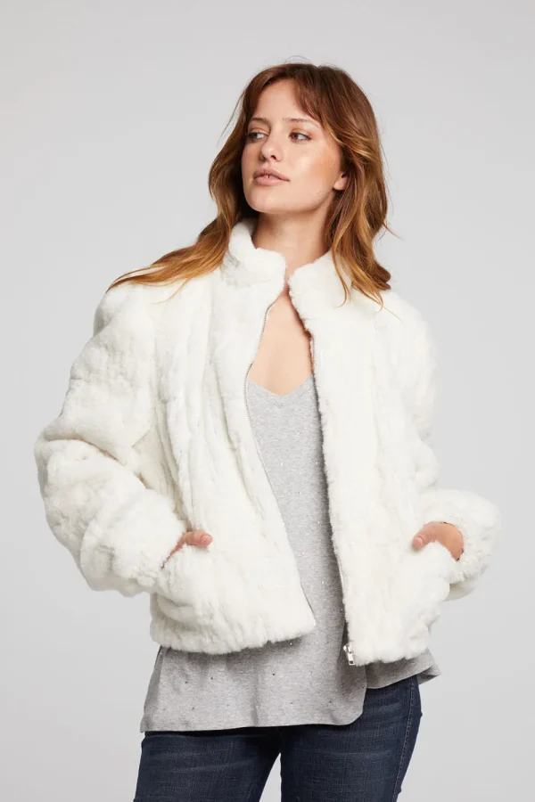 Online Puff Sleeve Starry White Jacket Women Outerwear | Loungewear