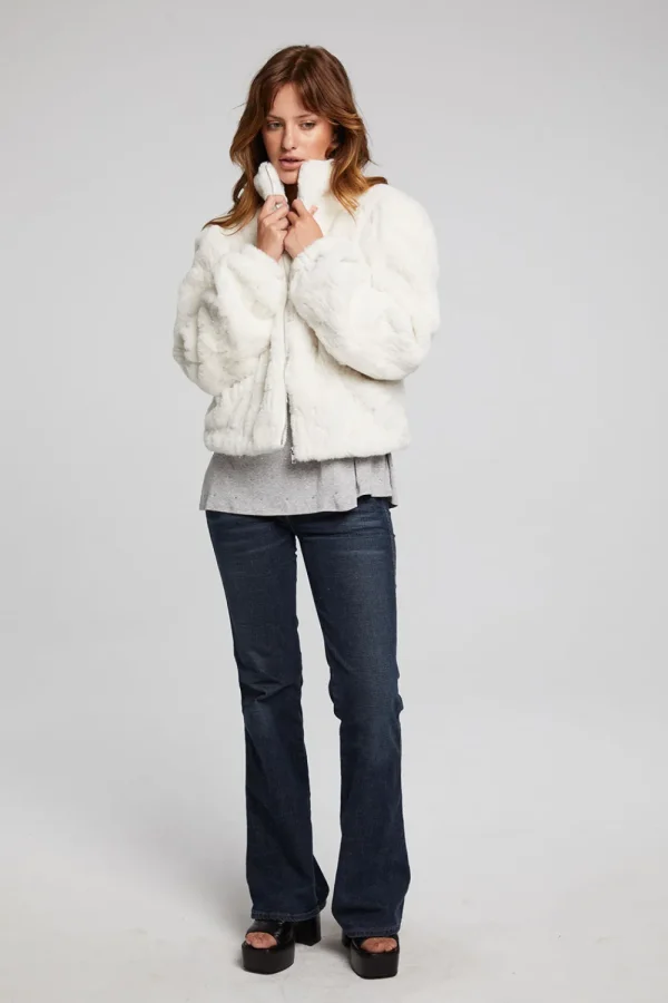 Online Puff Sleeve Starry White Jacket Women Outerwear | Loungewear