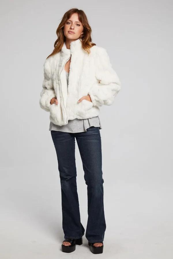 Online Puff Sleeve Starry White Jacket Women Outerwear | Loungewear