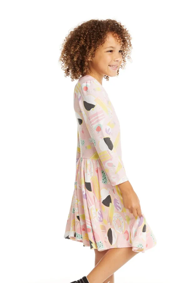 New Puff Sweet Treats Long Sleeve Dress With Twirl Skirt Kids Girls