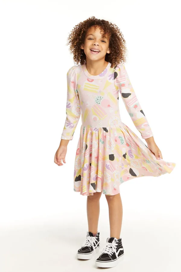 New Puff Sweet Treats Long Sleeve Dress With Twirl Skirt Kids Girls