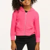 Cheap Puffy Flamingo Pink Cozy Knit Zip Up Hoodie Kids Girls