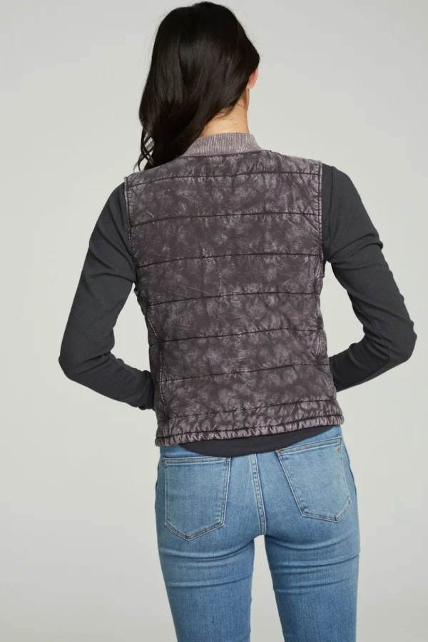 Fashion Quilted Mock Neck Puffer Vest Women Outerwear | Tops